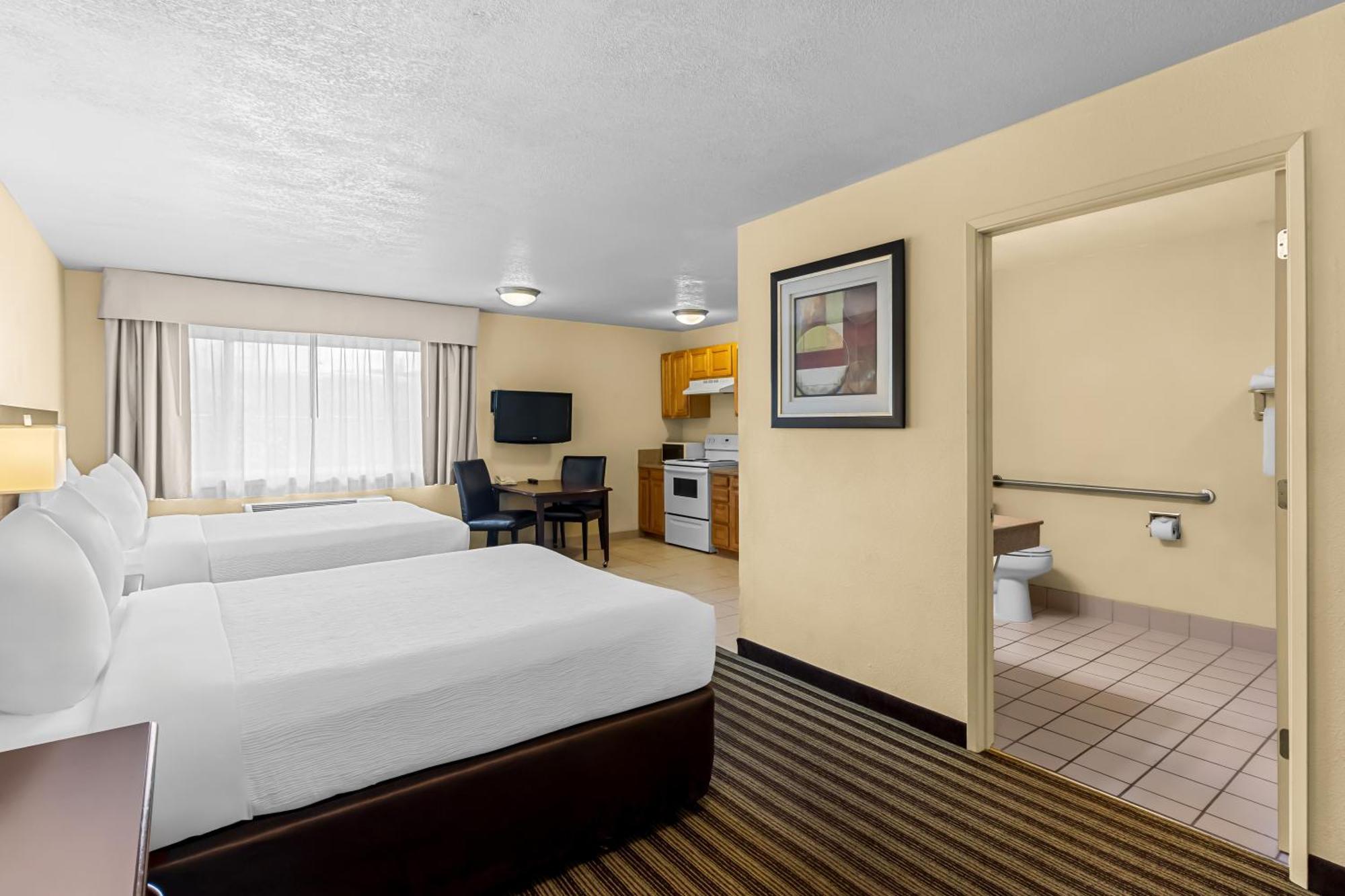 Efficiency Queen Room Two Queen Beds Accessible or Non-Smoking