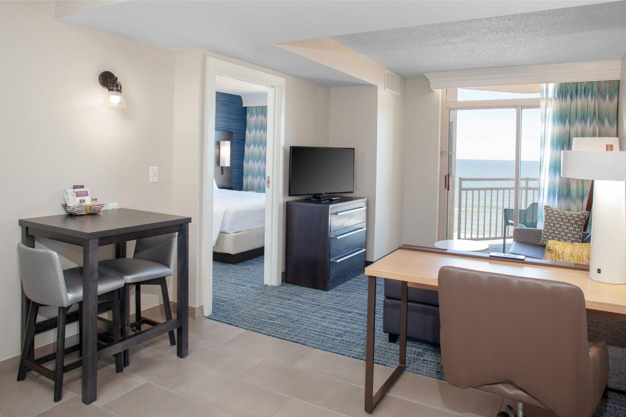 One-Bedroom Oceanfront Residential King Suite Sofa Bed Mobility Hearing Accessible Tub