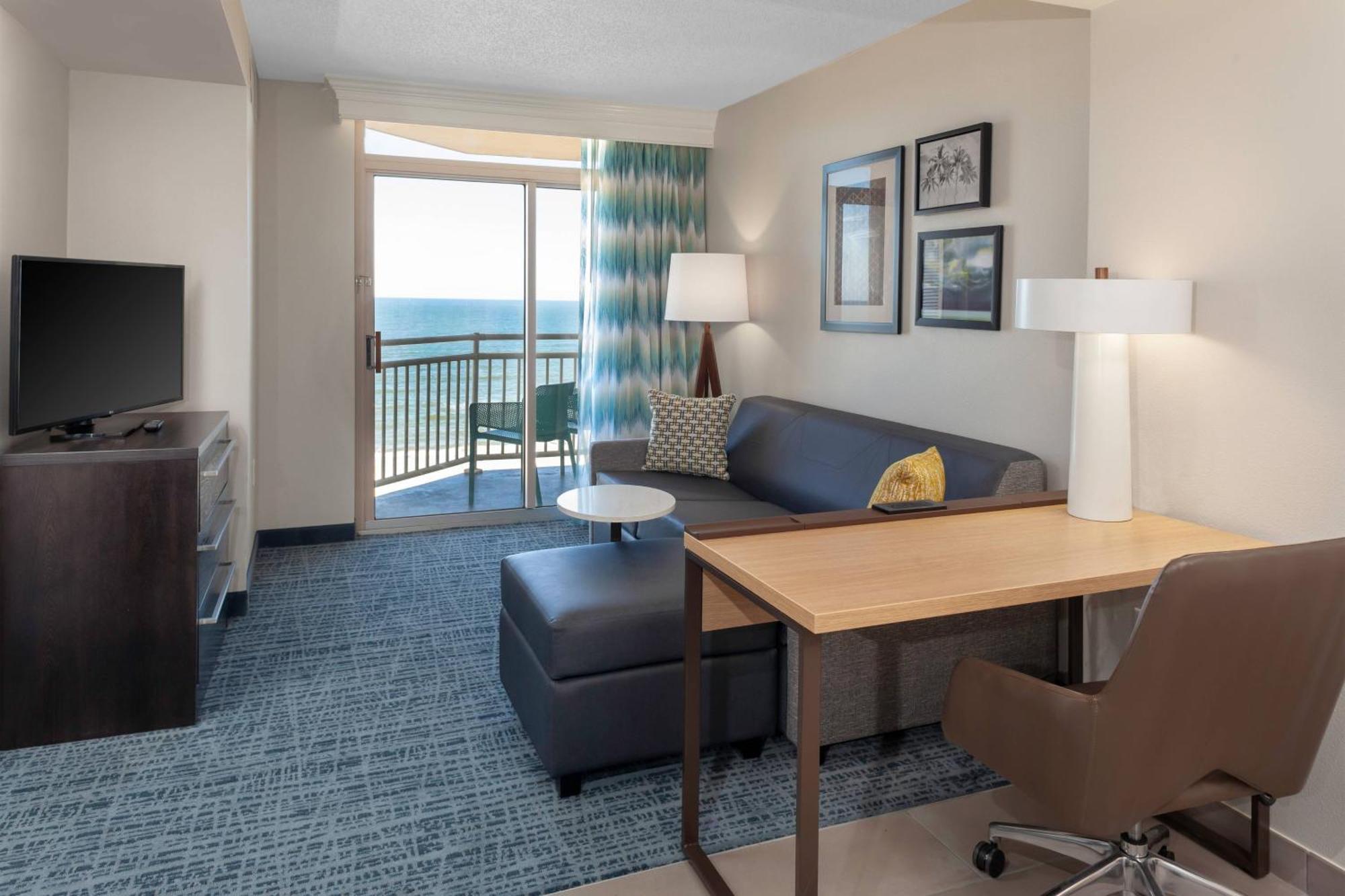 One-Bedroom Oceanfront Residential King Suite Sofa Bed Mobility Hearing Accessible Tub