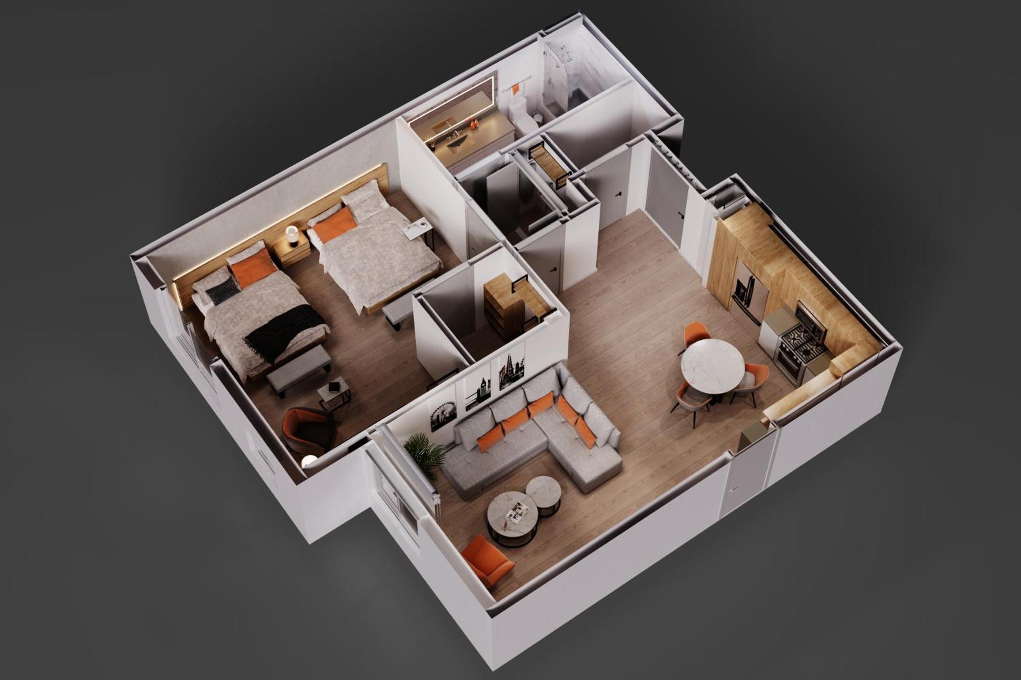 One Bedroom Double Queen Suite