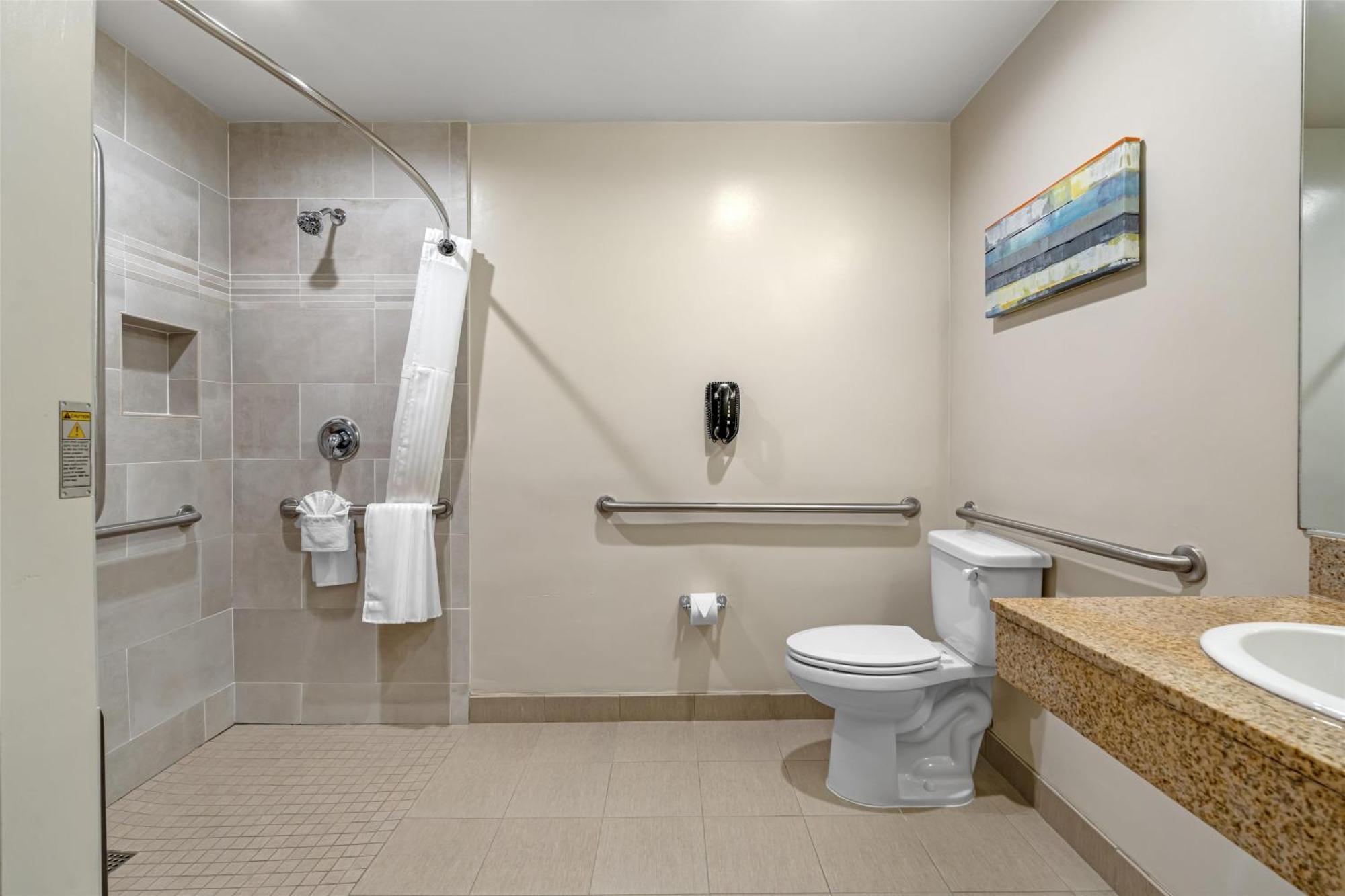 Double Room with Two Double Beds and Roll-In Shower - Disability Access