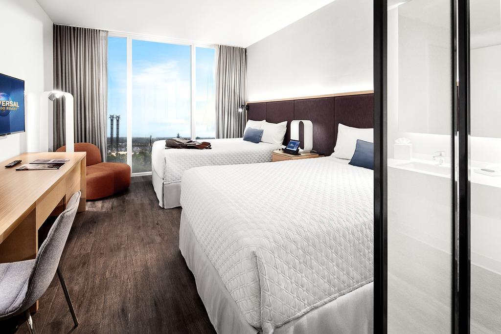 Hearing Accessible Skyline View 2 Queen Room (Includes Early Park Admission*)